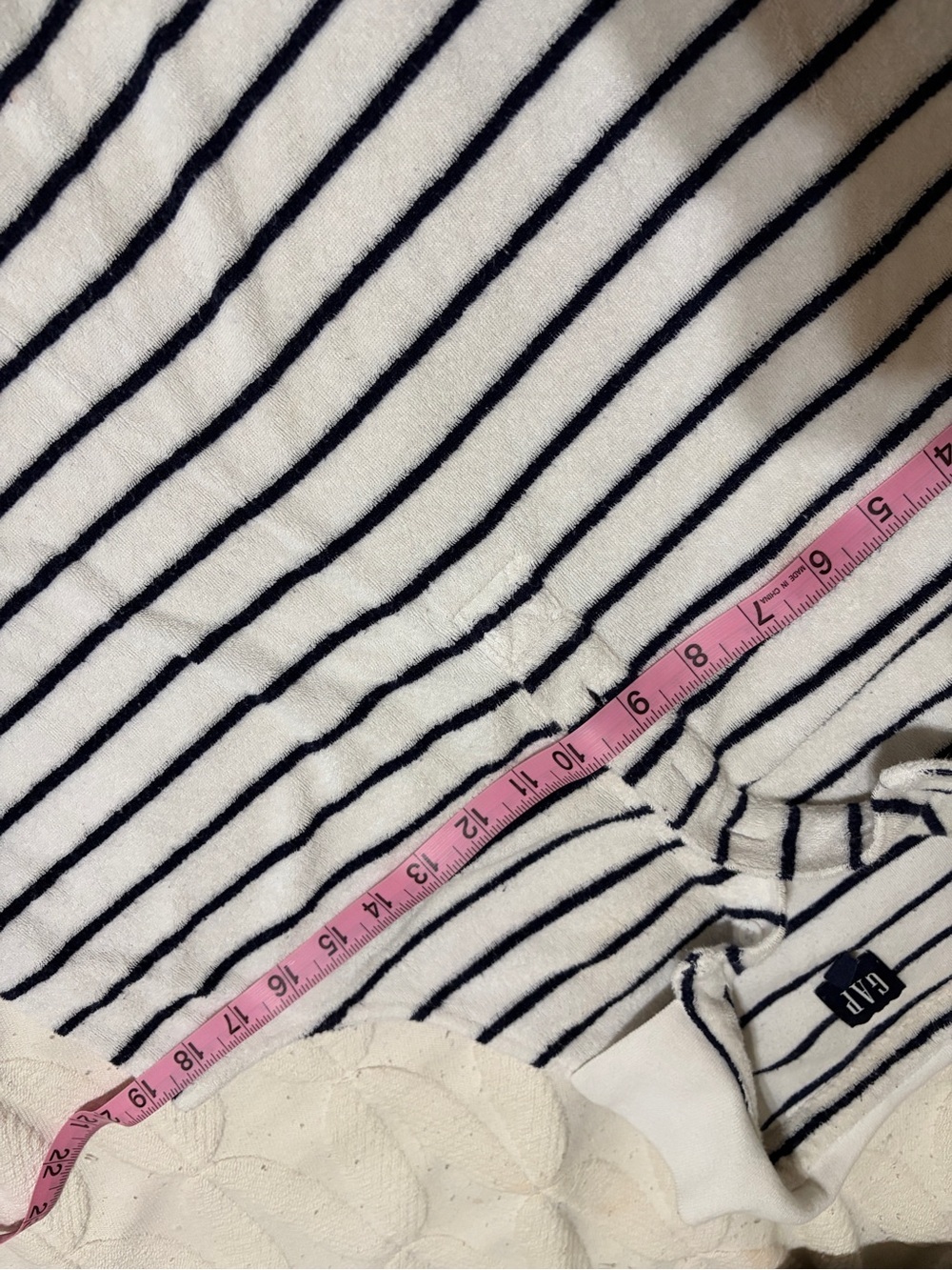 GAP size M White and Navy Striped Sleeveless terrycloth Swim Coverup Dress. - Picture 9 of 9